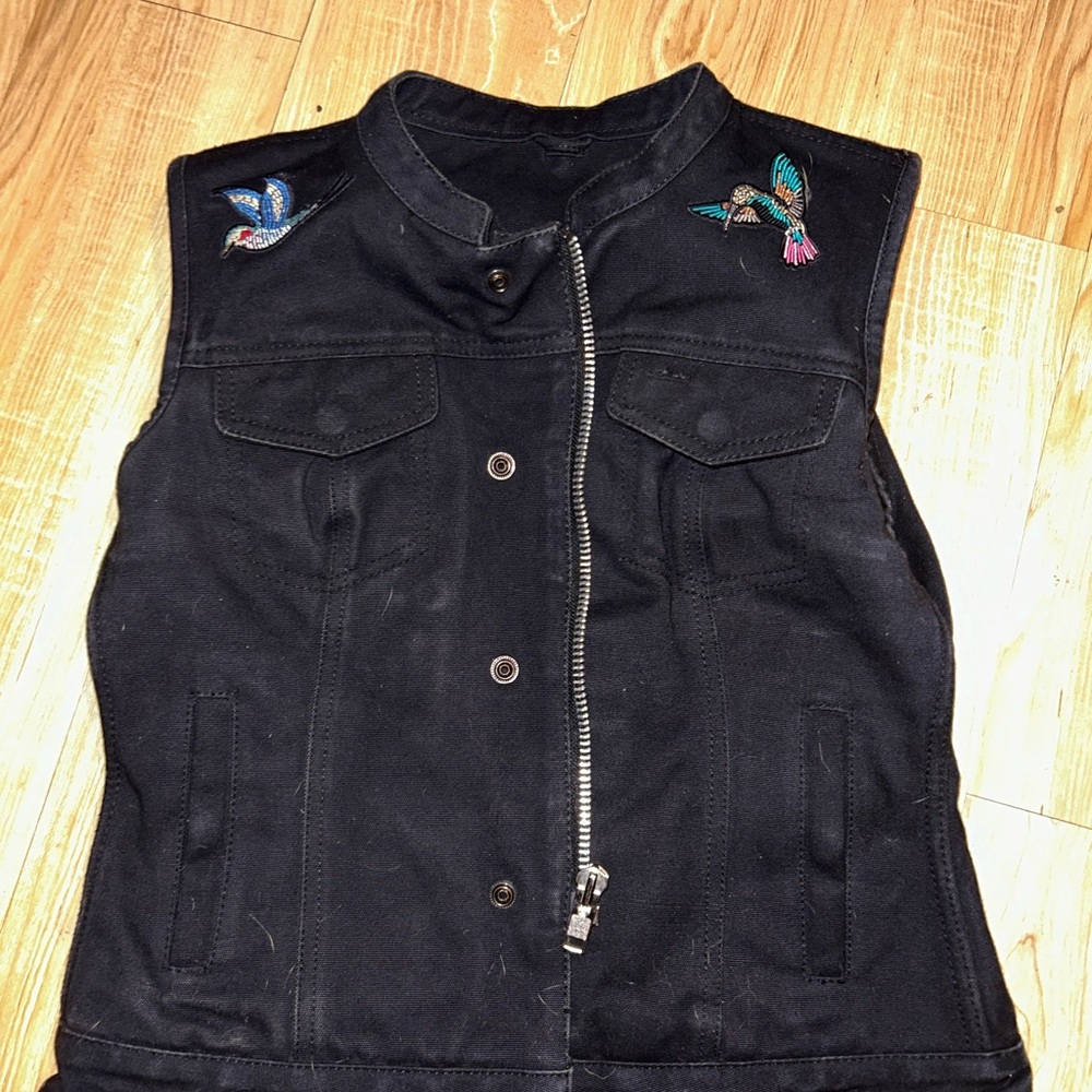 Embroidered Black Women's Vest